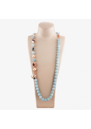 Collana scomponibile, acquamarina milk