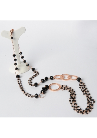 Collana spinello e agata nera