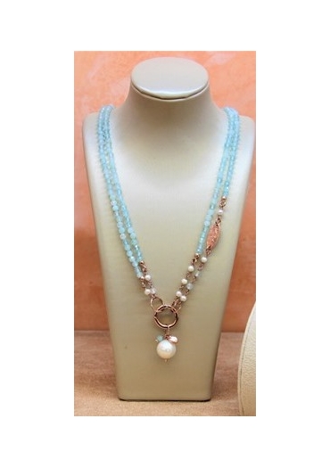 Collier acquamarina taglio diamond