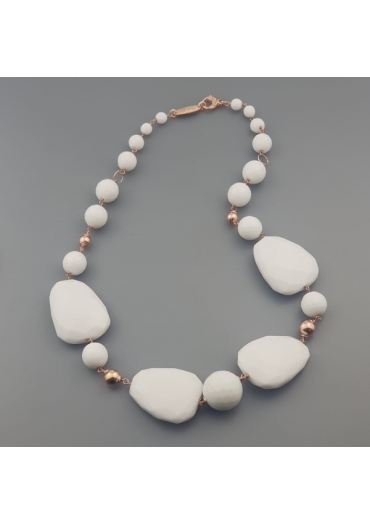 Collier agata bianca﻿