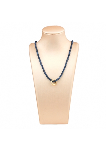Collier agata Blu zaffiro rondelle 3,5 per 2 mm