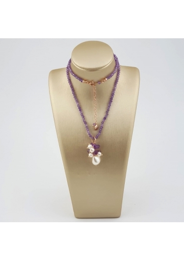 Collier ametista taglio diamond