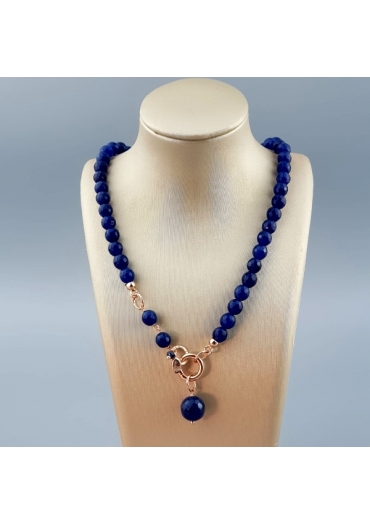 Collier EasyAgata blu zaffiro 6 mm