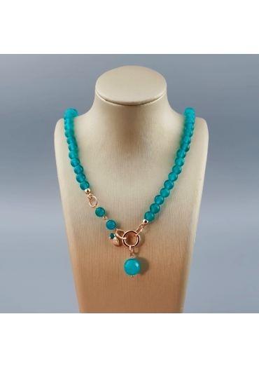 Collier Easy giada verde acqua 6 mm﻿