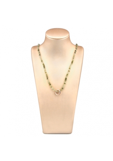 Collier quarzo rutilato verde taglio diamond