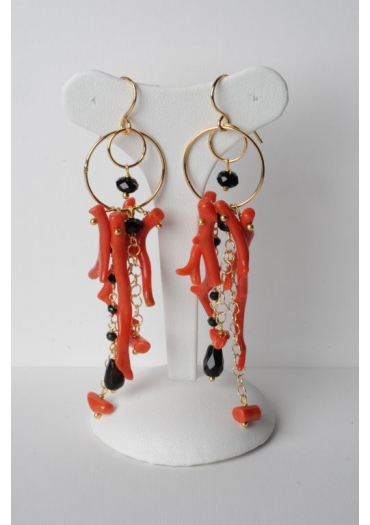 or big corallo rosso, spinello e agata nera – cod:OR1148