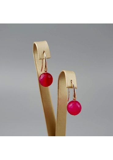 Orecchini agata fuxia12 mm﻿