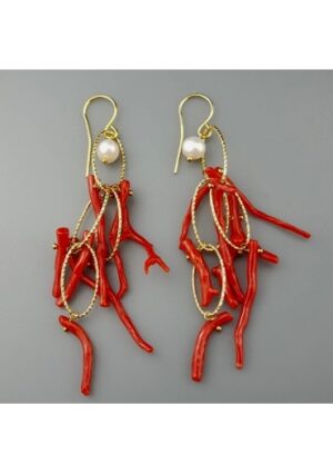 Orecchini corallo rosso sardo﻿