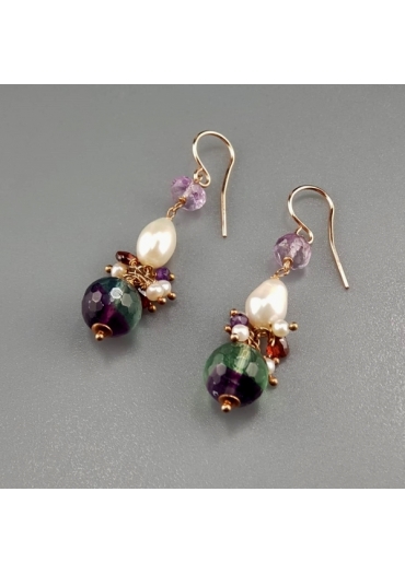 Orecchini, fluorite﻿