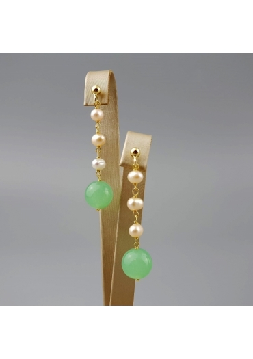 Orecchini Giada ceisopaz,perle coltivate﻿