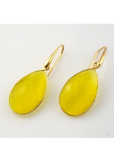 Orecchini goccia agata gialla