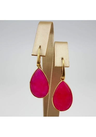 Orecchini  goccia Giada rosa﻿