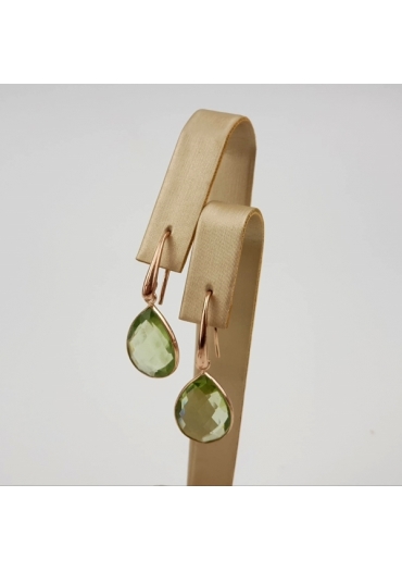 Orecchini quarzo verde idrotermale