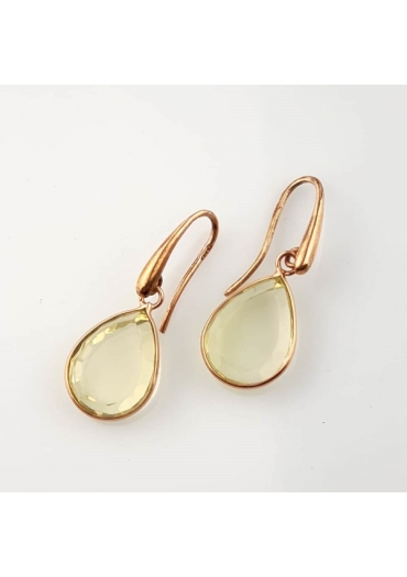 Orecchini goccina quarzo citrino idrotermale