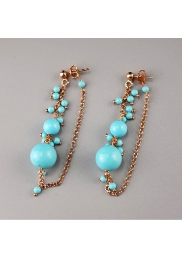 Orecchini pasta turchese 4 fiori
