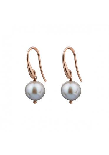 Orecchini, perle coltivate  grige﻿