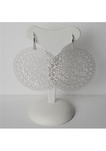 Orecchini piastra laserata argento 925/00﻿