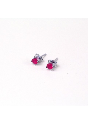 Orecchini punto luce Zircone ruby