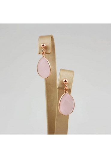 Orecchini quarzo rosa idrotermale﻿