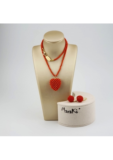 Parure Cuore Bamboo rosso