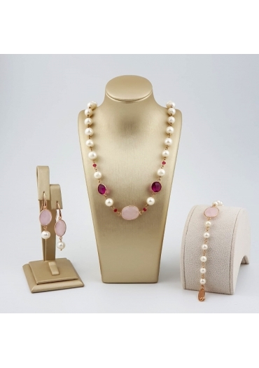 Parure perle coltivate quarzi idrotermali﻿