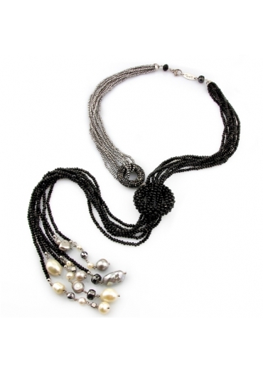 Sciarpetta ematite, agata nera