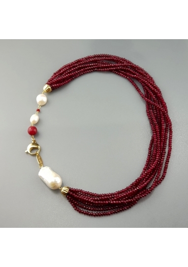 Torchon 12 fili agata ruby,perla barocca – cod:CN2983