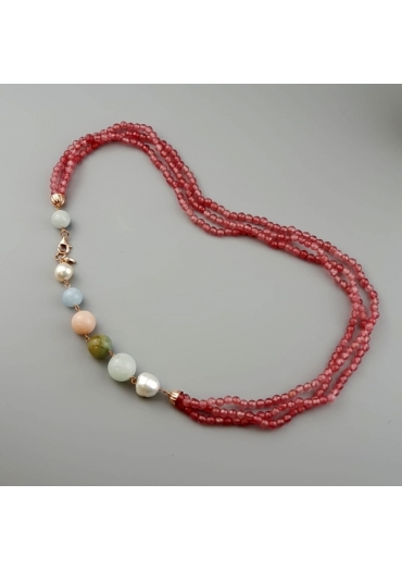 Torchon giada rosa, acquamarina multicolor