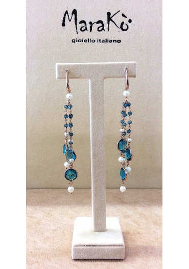 Orecchini quarzo blue light