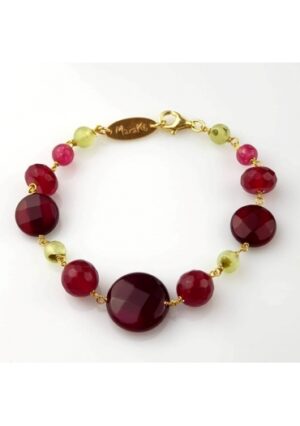 Bracciale agata ruby, quarzo rutilato verde﻿