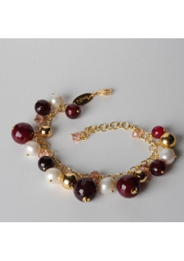 Bracciale charms agata ruby