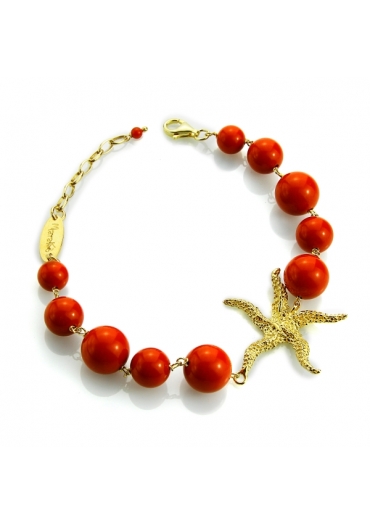 Bracciale corallo Bamboo red﻿