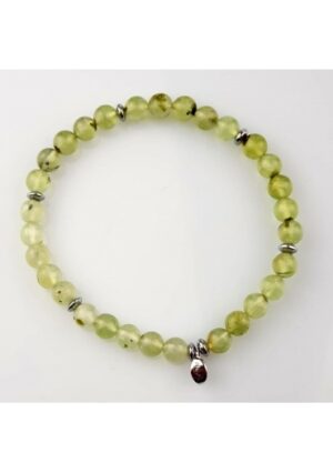Bracciale elastico quarzo rutilato  verde 6mm﻿