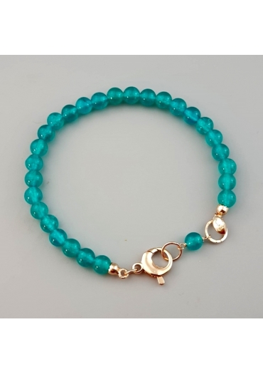 Bracciale  Giada verde acqua 6mm﻿