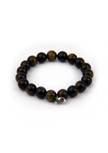 Bracciale ossidiana verde 10 mm﻿