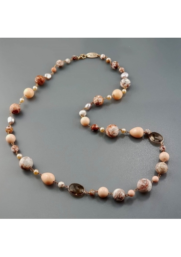 Chanel diaspro marrone, quarzo fumè, bamboo rosa﻿