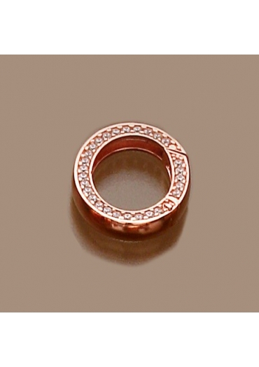 Chiusura a molla rosè ovale Big con  zirconi﻿