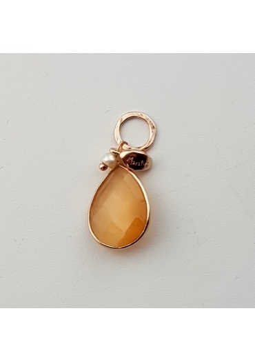 Ciondolo goccia 18 per 13 mm Agata arancione﻿