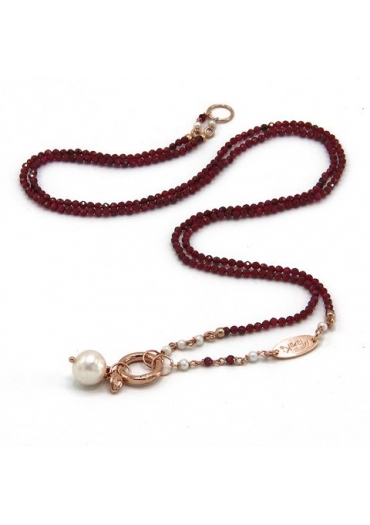 Collier regolabile in granato taglio diamond﻿