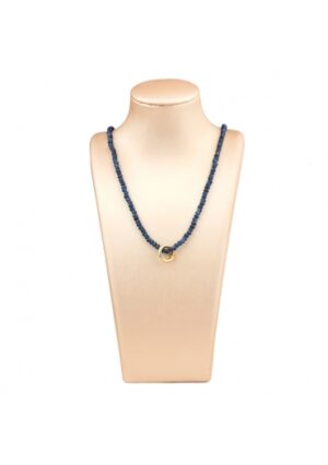 Collier agata Blu zaffiro﻿ rondelle 3,5 per 2 mm
