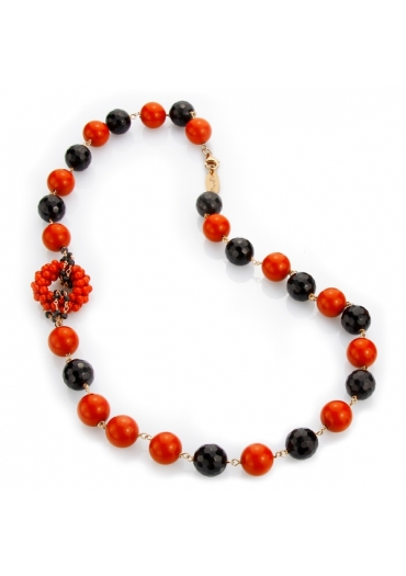 Collier corallo bamboo red
