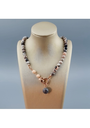 Collier Easy  diaspro rosa 6 mm﻿