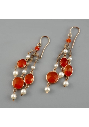 Or labradorite e castoni agata arancione