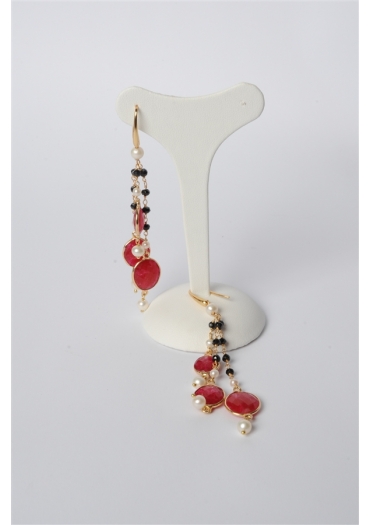 Orecchini castoni agata ruby﻿