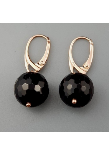 Orecchini, agata nera﻿