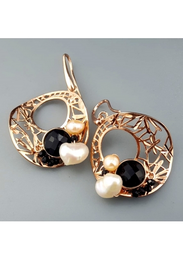 Or agata nera, perle  coltivate