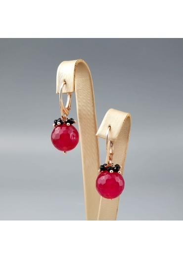 Orecchini agata ruby, agata nera﻿