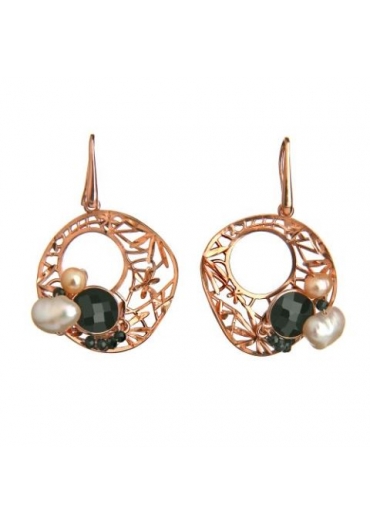 Orecchini agata nera, perle coltivate