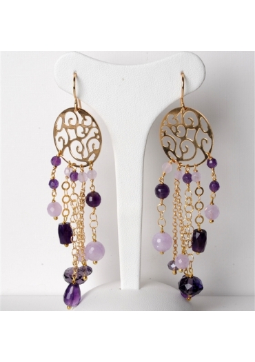 Orecchini,  ametista﻿
