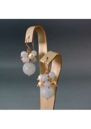 Orecchini Armony, acquamarina milk, perle coltivate﻿